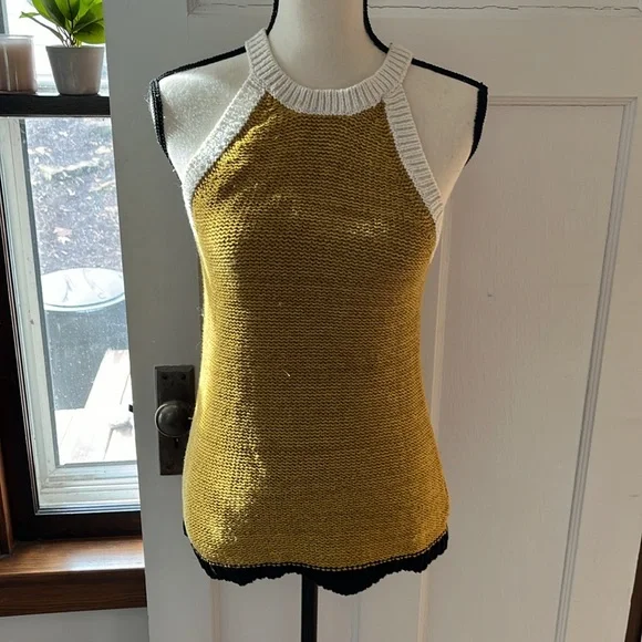 Moth Anthropologie Colorblock Halter Sweater Tank- Women’s Size Medium - Picture 5 of 10